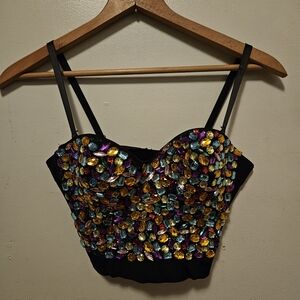 Colorful Embellished Women's Top